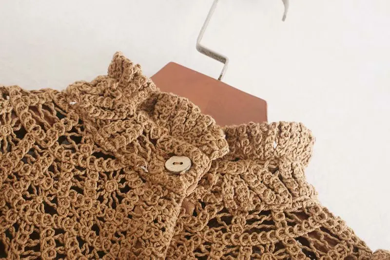 Bazaleas выдалбливают коричневый blusas оборки трикотажная блузка винтажная рубашка