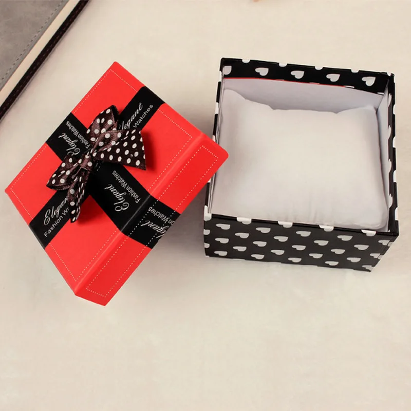 Часы с бантом коробка красная упаковка коробки для часов женщин девочек