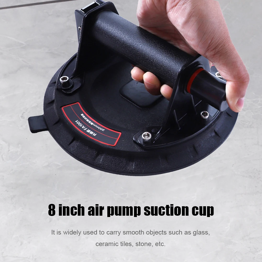 

8 inch Air Pump Vacuum Suction Cup 110kg Handle Large Bearing Tile Glass Granite Lifter Home Decoration Manual Lifting Sucker