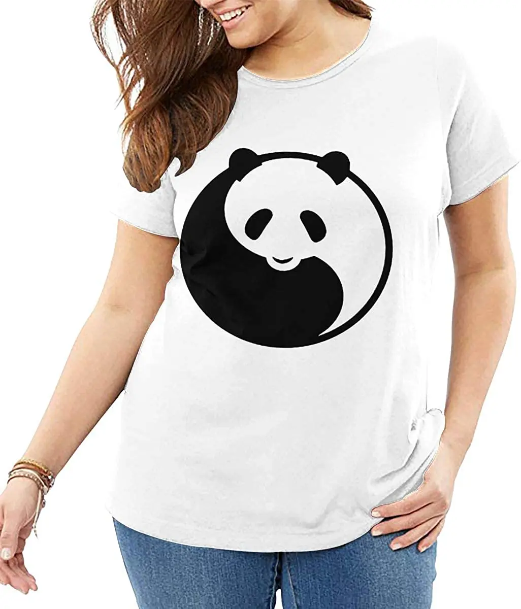 

Cute Panda Casual Women's Large Size Short-Sleeved Breathable T-Shirt Fashion Tee