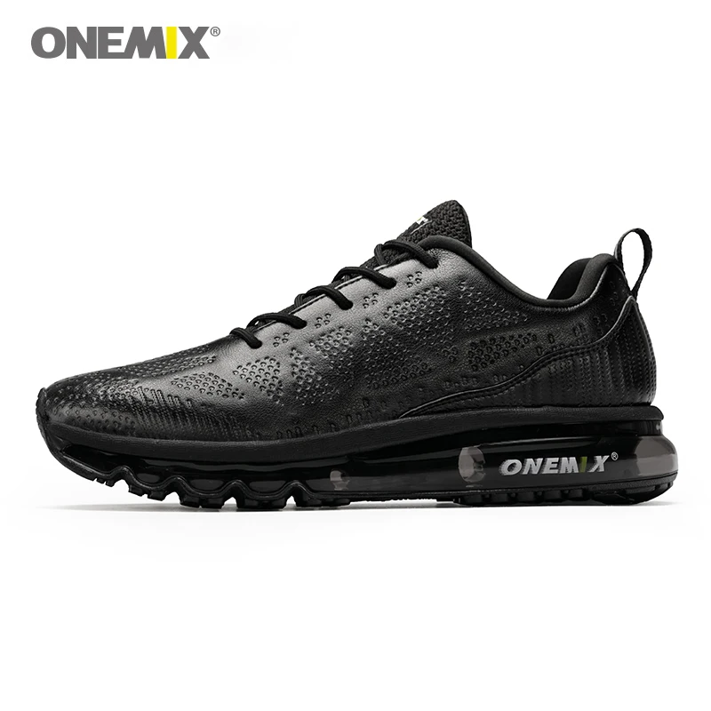 ONEMIX Men's Black Dedicated Air Cushion Running Shoes Outdoor Jogging Damping Sneakers Fitness Trainers Breathable Sports Shoes