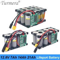 turmera 32700 lifepo4 battery pack 12 8v 7ah 14ah 21ah 4s 40a balancing bms for electric boat and uninterrupted power supply 12v