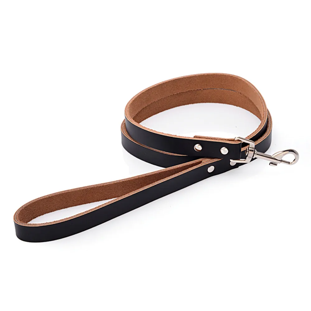 120 см поводок для собак из натуральной кожи чистый цвет аксессуары домашних