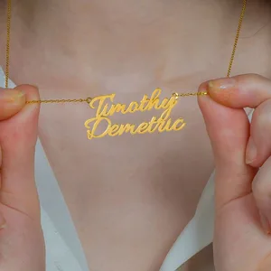 Ожерелье с двойным именем ожерелье с двумя именами ожерелье с именем на заказ ожерелье с персонализированным дизайном из серебра 925 пробы с золотым покрытием