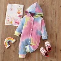baby girls clothes fall spring fashion baby clothes tie dye single breasted long sleeve hoodies baby rompers baby playsuit 0 18m