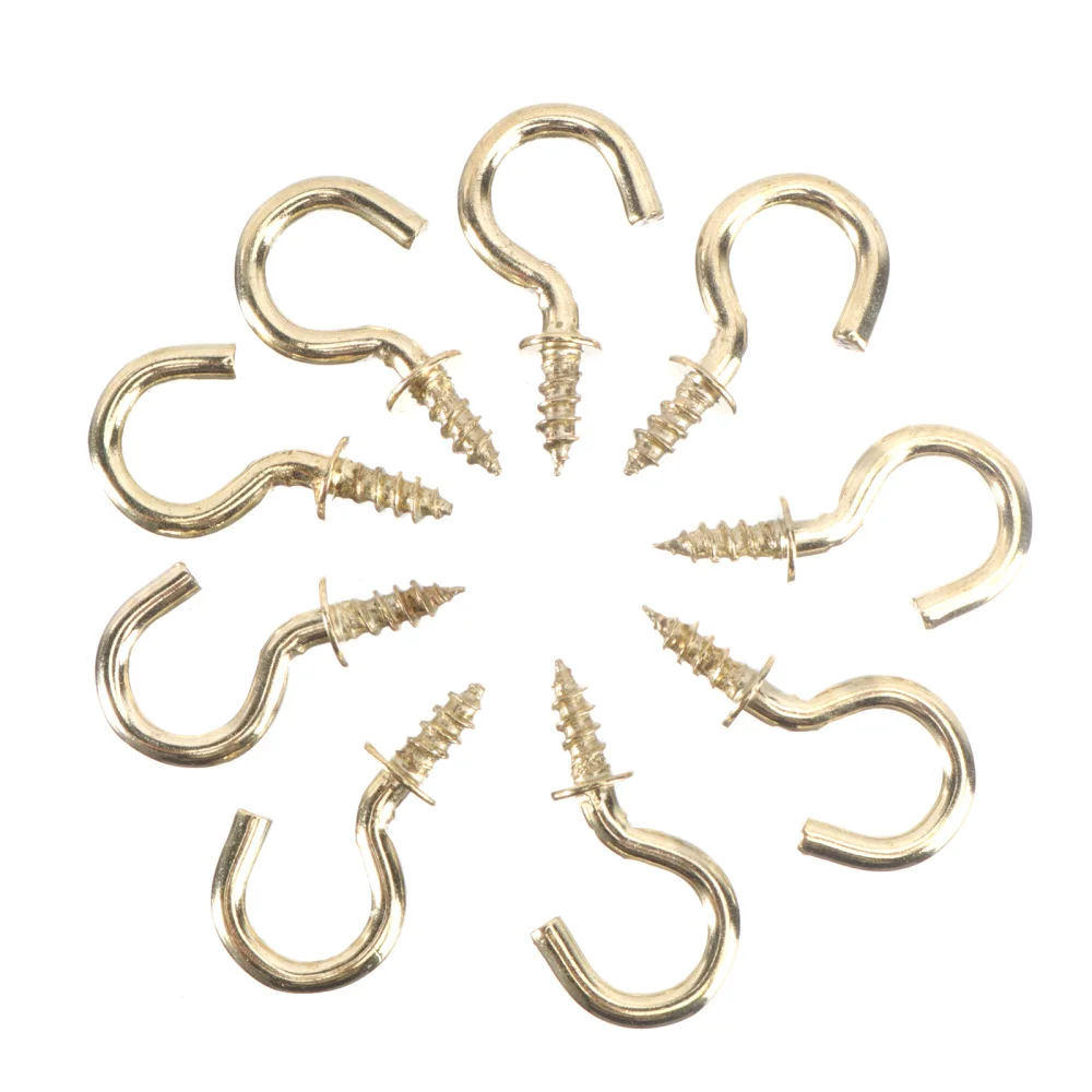 

20pcs Heavy Duty Copper Plated Metal Screw-In Ceiling Hooks Cup Hooks Hanger