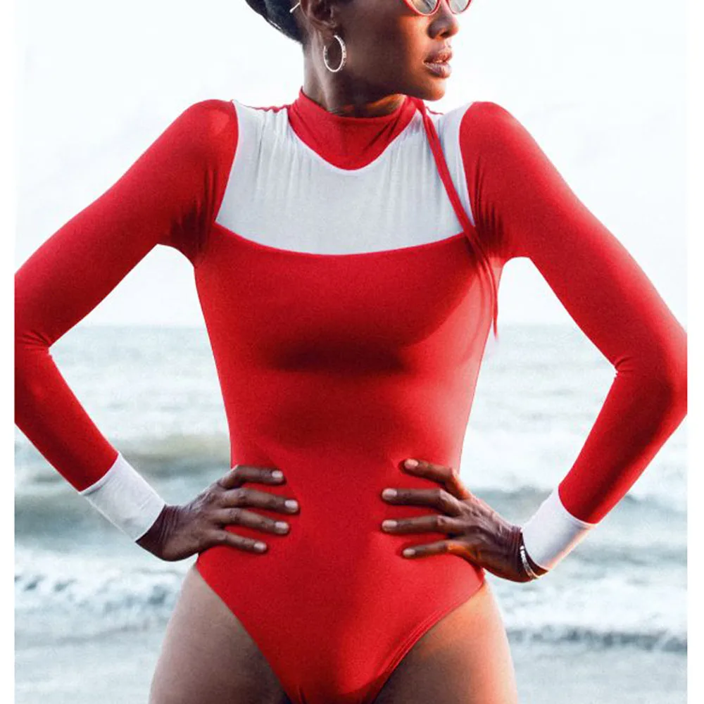 Сексуальный 2021 цельный купальник женский с длинным рукавом Купальник монокини