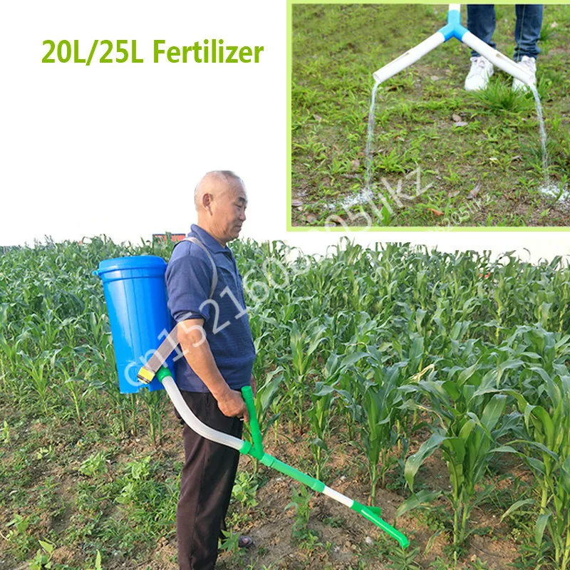 20/25L много-функциональная 2-голова разбрасывателя удобрений руководство кукурузы и овощей подкормки Средства для укладки волос удобрений, простота в эксплуатации и сада