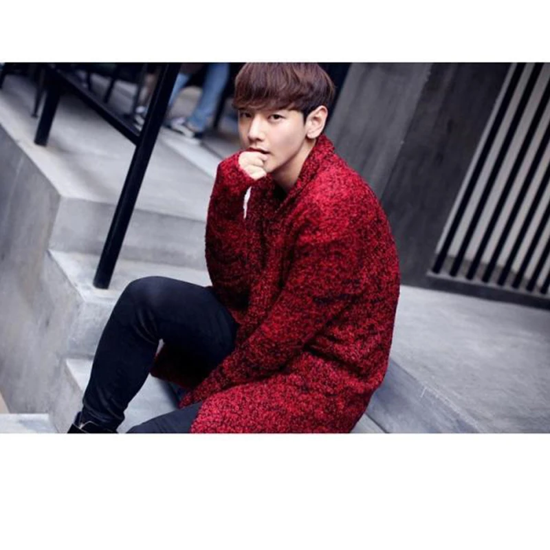 Korean version of the new style men's clothing in Long Turtleneck Cardigan men's thick sweater sweater sweater casual large coat