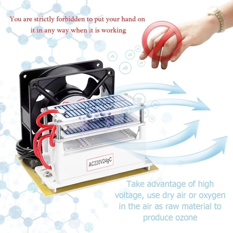 

Portable Ozone 24G/H Generator Formaldehyde Remove Machine Air Filter Purifier Fan for Home Car EU Plug