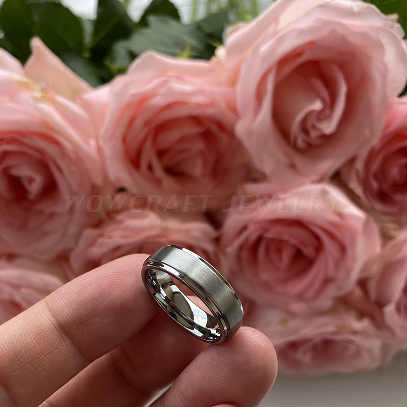 Кольцо из карбида вольфрама для мужчин и женщин обручальное кольцо с матовой