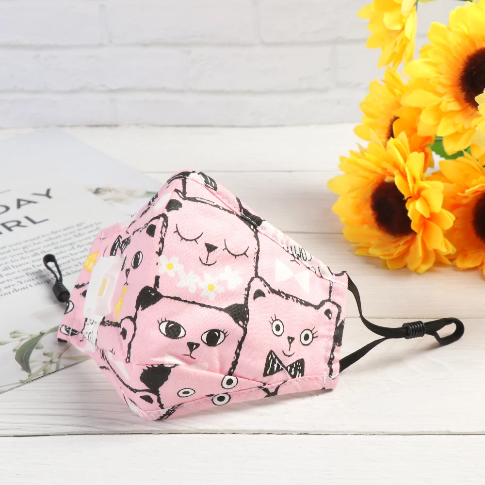 Детская маска для лица PM2.5 моющаяся рта с клапаном детская противодымчатая