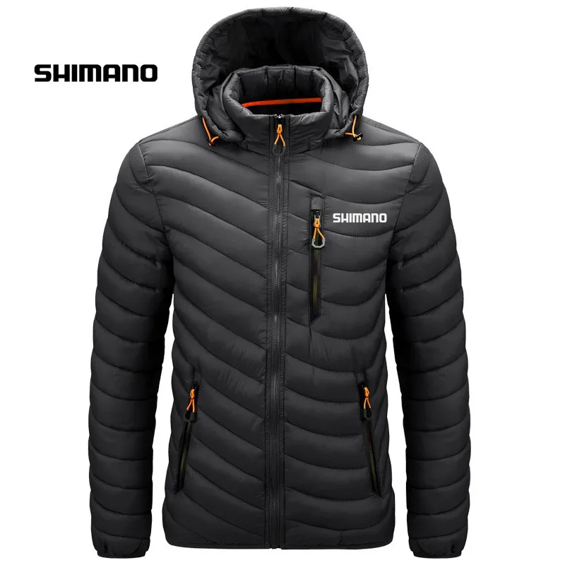 

Рыболовная одежда Shimano для мужчин, зимнее однотонное пальто, теплая светильник рыболовная куртка, дышащая рыболовная рубашка, уличная одежд...