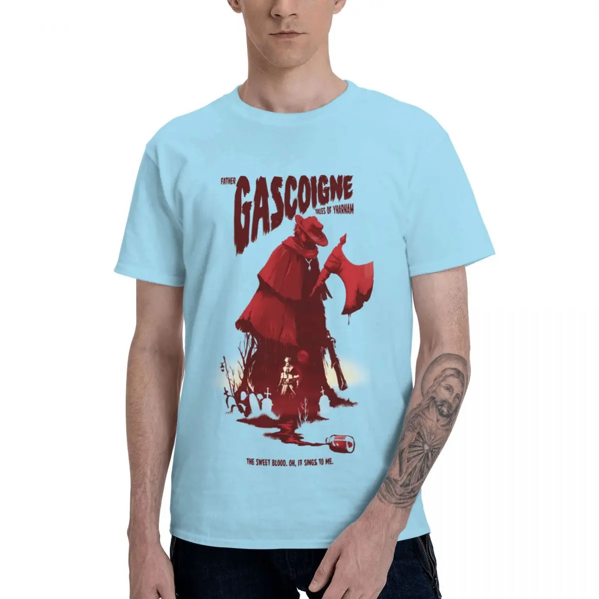 

Father Gascoigne T-Shirt Pure Cotton Round Neck Men T-Shirts Short Sleeve Plus Size Gift Tees Clothes Summer US Size