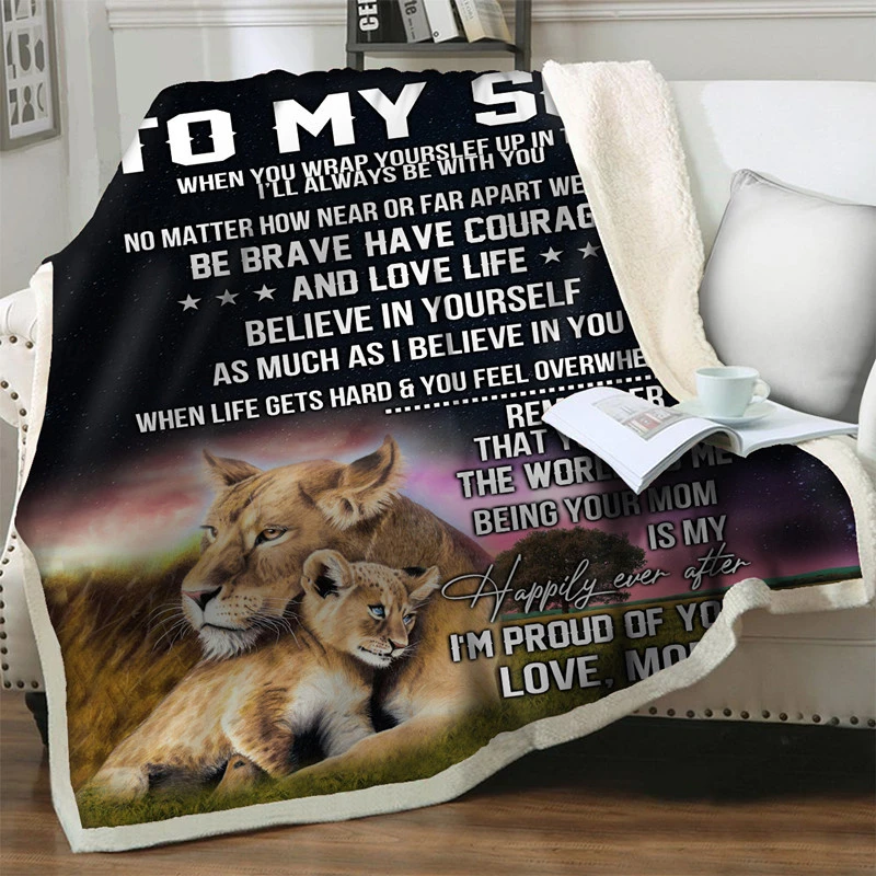 Мягкое теплое фланелевое одеяло с надписью s To My сын | Дом и сад
