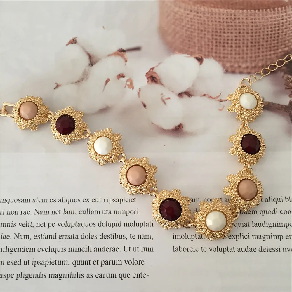 Европейское стандартное покрытие персиковый бордовый смешанный цветной браслет