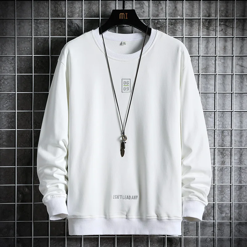 

SingleRoad Mens Crewneck Sweatshirt Men 2021 Spring Casual Print Oversized Harajuku Japanese Streetwear Black Sweatshirts Men