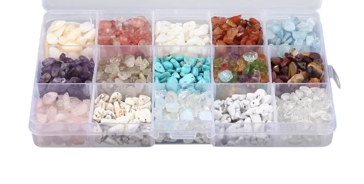 

box Natural Stone irregular shape gravel Aquamarines Lava Opal Rose Quartzs Moonstone Beads for Jewelry Making Diy Bracelet