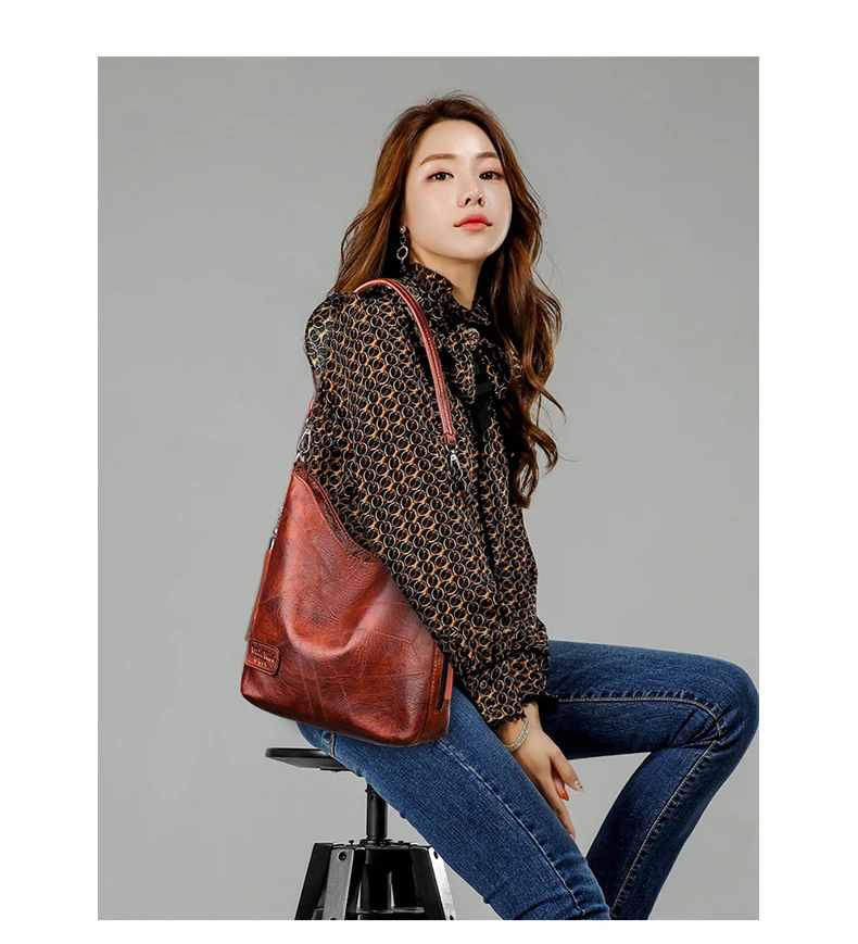 Vintage Female Shoulder Messenger Bag Ladies Soft PU Leather Crossbody Bags For Women Handbag Sac Fashion Tassel Bucket Bag