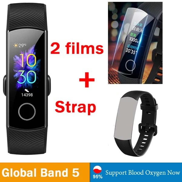 G band5 n 2f n black Умный Браслет huawei Honor Band 5, 4, 0,95 дюйма, трекер, умный OLED, для плавания, водонепроницаемый, Bluetooth, фитнес-трекер, сенсорный экран - Цвет: G band5 n 2f n black