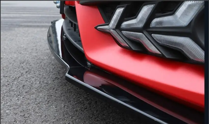 3 шт./компл. ABS черный передний бампер для губ Диффузор для Honda Civic