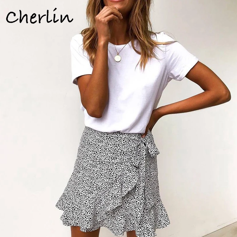 Леопардовая винтажная юбка с цветочным принтом Повседневная Ретро Юбка высокой