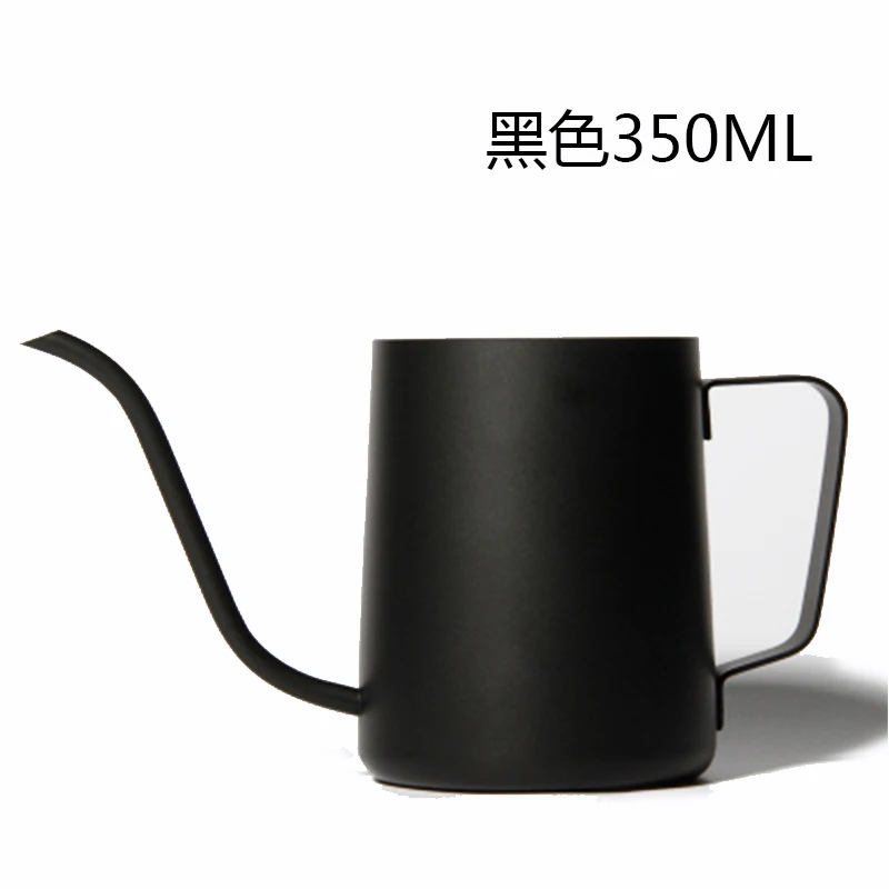 Black350ml Нержавеющая сталь, утолщенные тонкие горшки, капельный кофейник с гусиным носиком, чайник с длинным горлышком, инструмент для домашнего чая, 250 мл/350 мл - Цвет: Black350ml