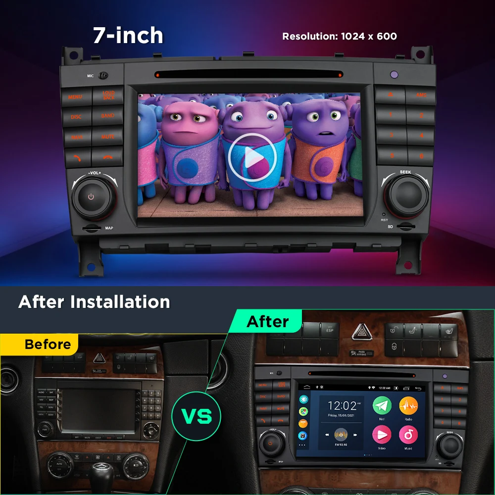 Автомобильный DVD-плеер XTRONS плеер 7 дюймов на Android 10 0 радио GPS для Mercedes Benz W209 W203 C180 C200