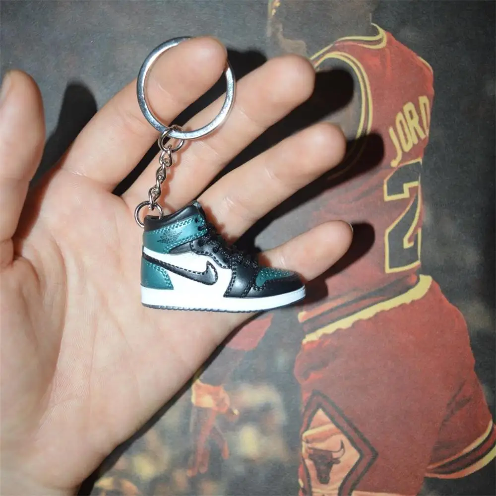 one shoe keychain Дропшиппинг aj1 offwhite Chicago Unc брелок в виде кроссовка Air Jordan 1 3D мини-кроссовки, закрытая спортивная обувь брелок в виде кроссовка s - Цвет: one shoe keychain