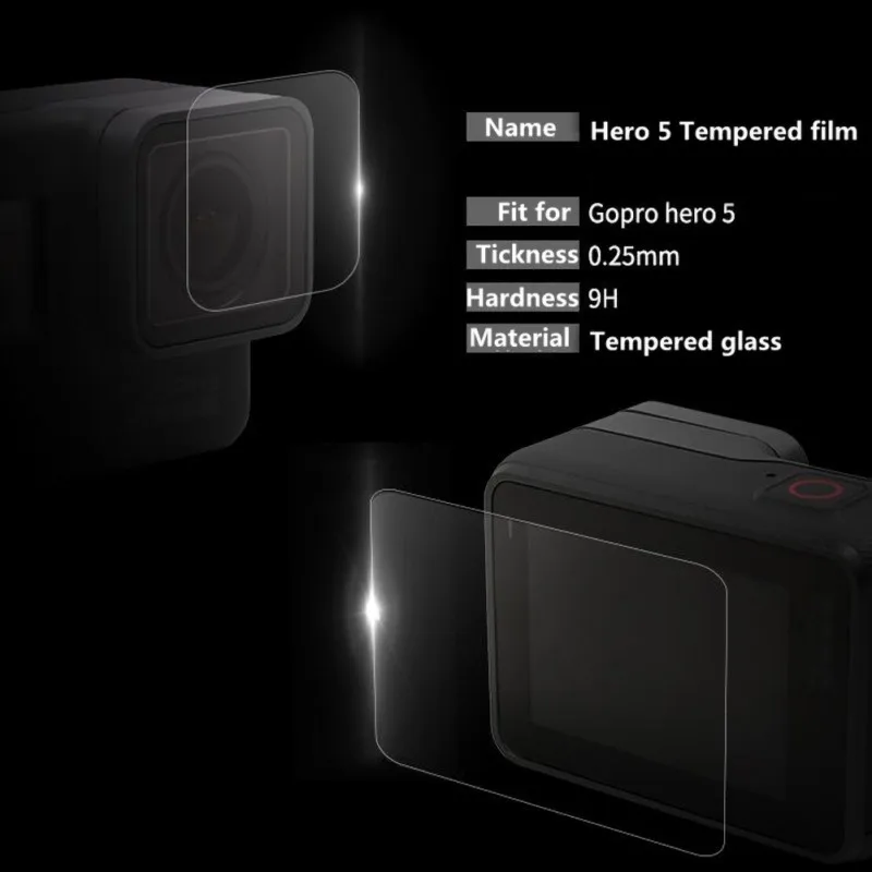 Закаленная пленка для Gopro Hero 7 6 5 протектор закаленного экрана Go Pro Black Action|Чехлы
