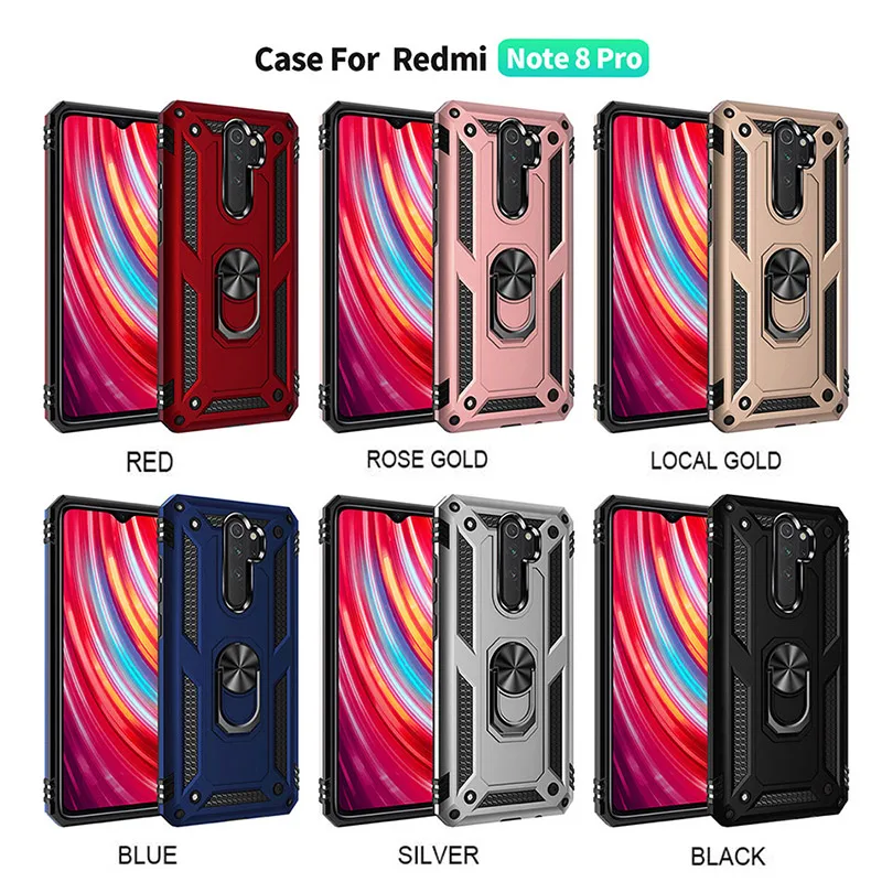 Роскошный ударопрочный Магнитный защитный чехол для Redmi Note 8 Pro силиконовый с
