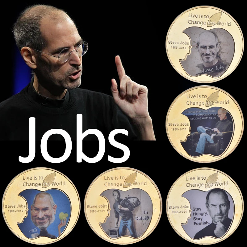Набор золотых монет Steve Jobs с держателем для US Challenge оригинальные металлические
