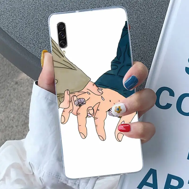 

Finger Art Aesthetic Hand Phone Case Transparent for Samsung A 71 51 21S S 20 fe 10 9 8 plus xiaomi 11 redmi note 9 8 s pro