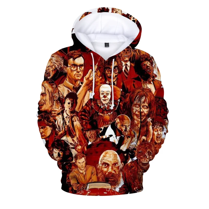 Из фильма ужасов Это клоун 3D из двух предметов: толстовка с капюшоном и рисунком
