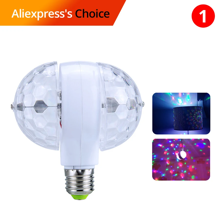 Полный Цвет 6 Вт светодиодные лампы rgb E27 лампада AC 85-265V 110V 220V Авто вращающиеся светильники для сцены DJ прожектор вечерние шоу чешское стекло диско шар