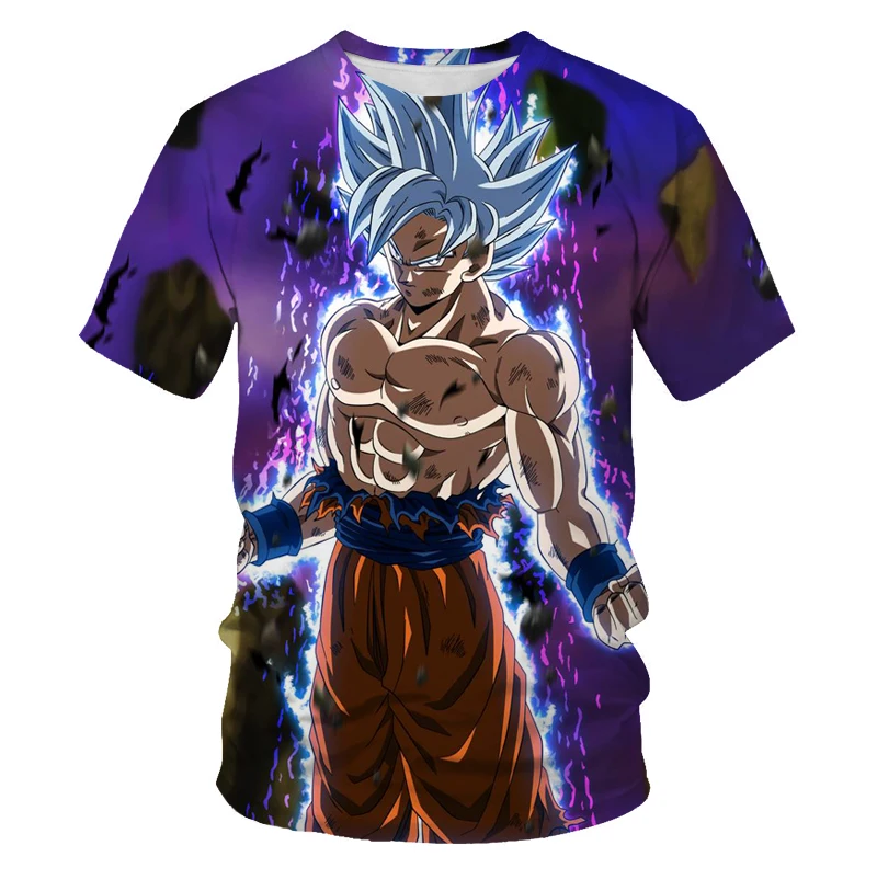 

2021New 3D T-shirt Dragon Ball Theme Top Fashion Cartoon Anime T-shirt Boys and Girls Same Style Street Hip Hop T-shirts 100-6XL