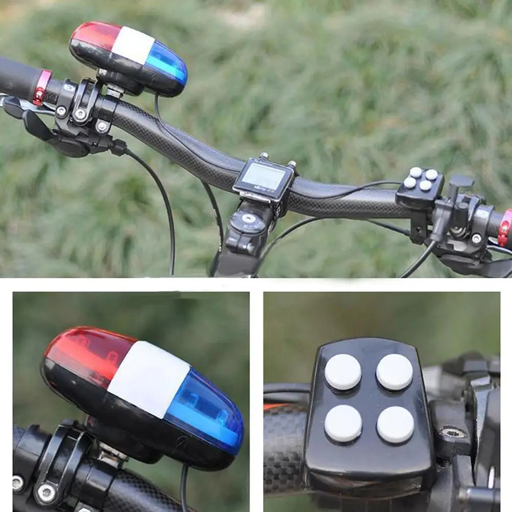 

Bike Bicycle Police LED Light Loud Siren Sound Trumpet Cycling Horn Bell Tool