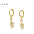 Женские серьги из серебра 925 пробы со змеиным рисунком