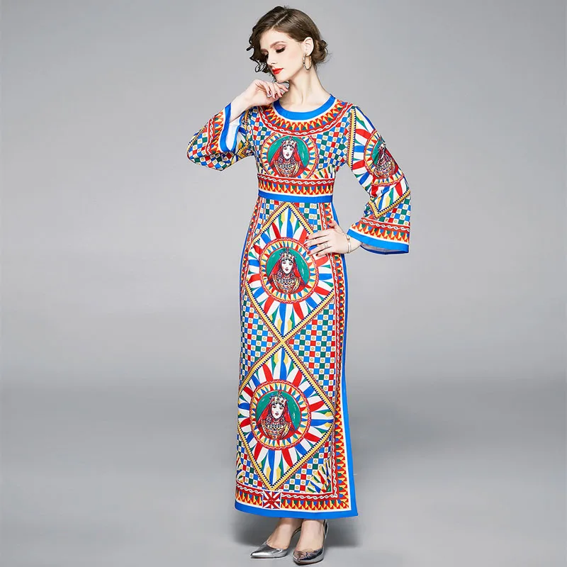 Женское модельное платье большого размера винтажные платья с круглым вырезом и