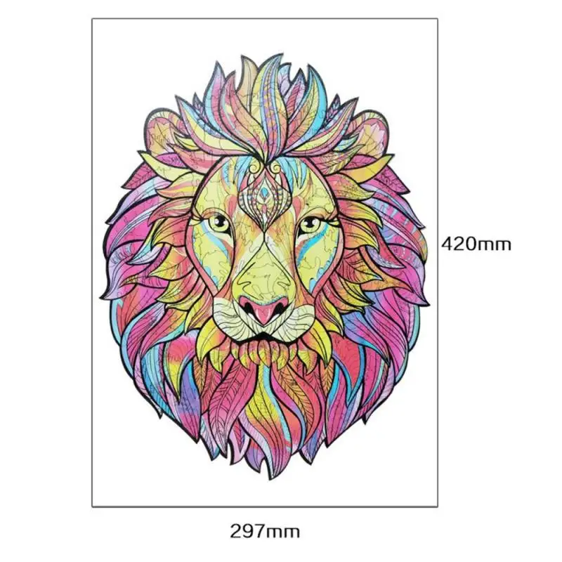 

Unipue Jigsaw Puzzle Mysterious Lion Jigsaw Puzzle Laser Cut Wooden Jigsaw 122/156/211PCS 3D Puzzles Xmas Christmas Gift For Kid