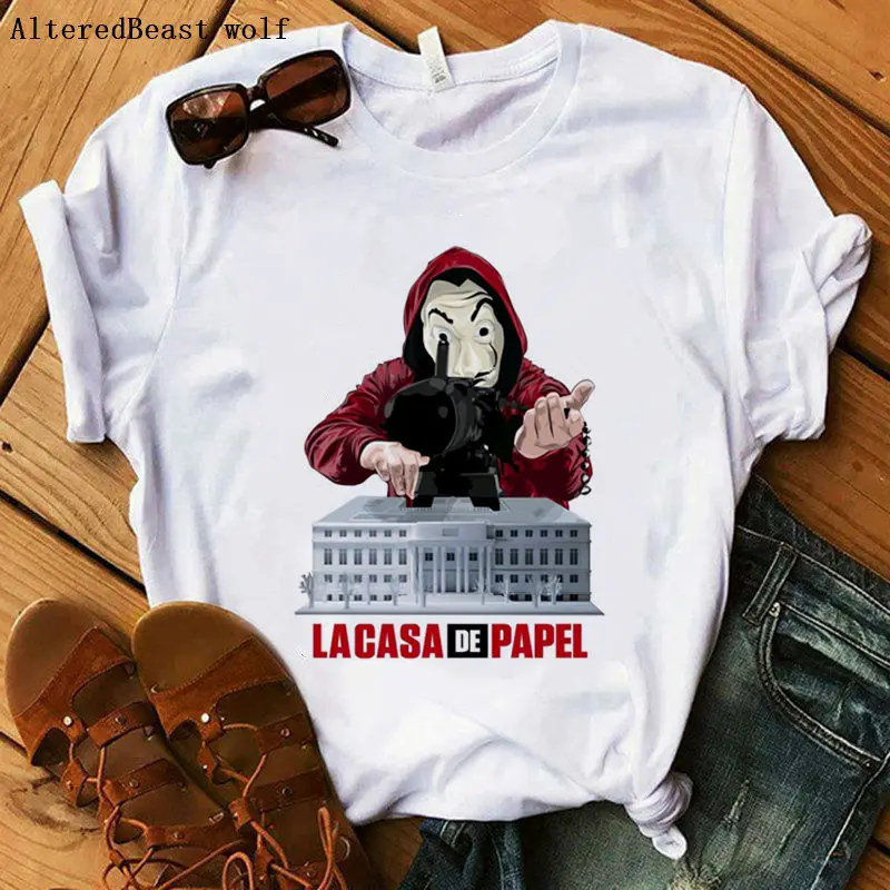 Movie Money Heist The House Of paper футболка La Casa De Papel футболка Женская мода Повседневная футболка женская летняя женская