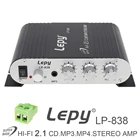 Автомобильный усилитель Lepy LP-838, 12 В, Hi-Fi 2,1, усилитель радио, CD, MP3, MP4 стерео, усилитель басов, динамик для автомобиля, дома