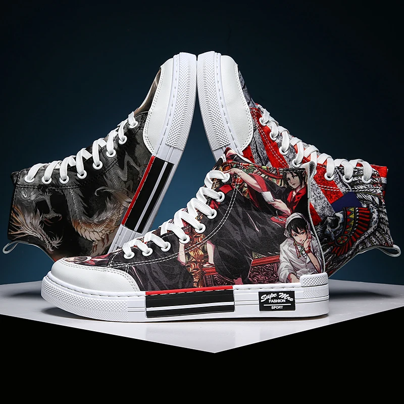 Новинка Высота верхушки 1970 s парусиновая женская обувь Taylor Dragon Fire zapatos de hombre для