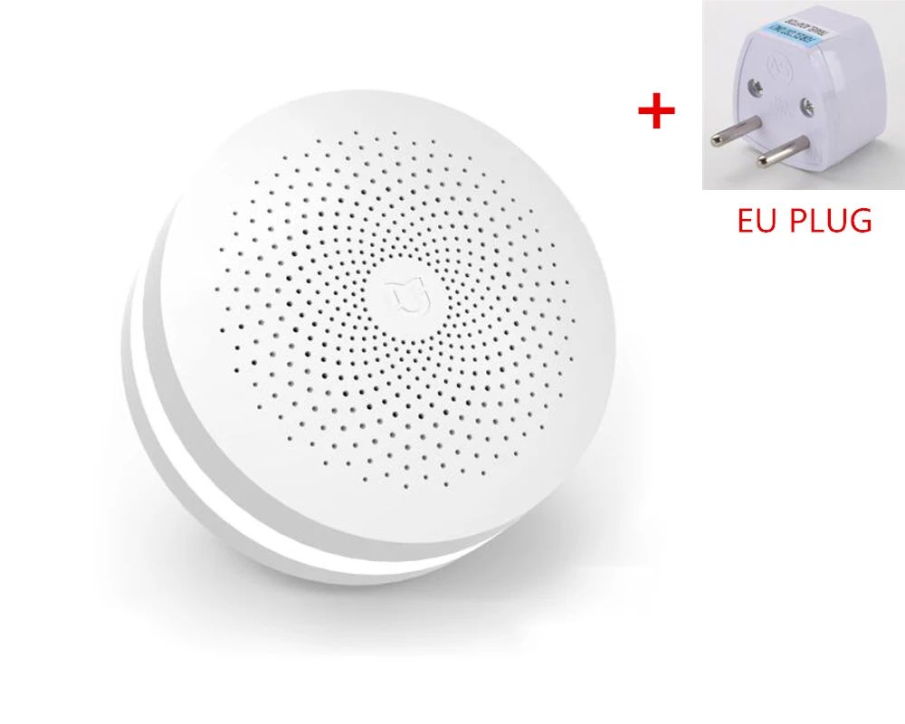 Xiaomi mijia Многофункциональный шлюз 2 умный центр управления умный дом Комплект обновленная версия встроенный дверной звонок с радио кольцо - Цвет: ADD EU Plug