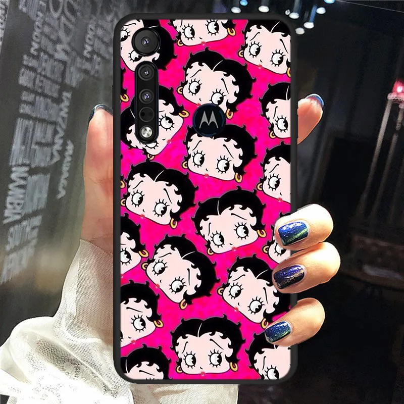 

Pink Betty Boop For Motorola G9 G8 G 5G Power Lite Stylus One Hyper Marco Fusion Edge Plus E6 E7 Play Phone Case