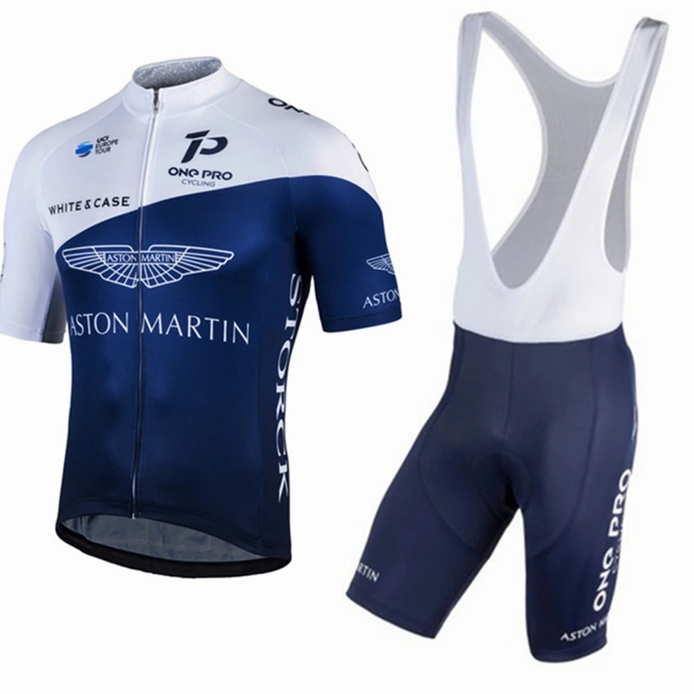

aston martin cycling jersey set men short sleeve shirts clothing ropa ciclismo maillot hombre summer bycicle MTB bib shorts kit