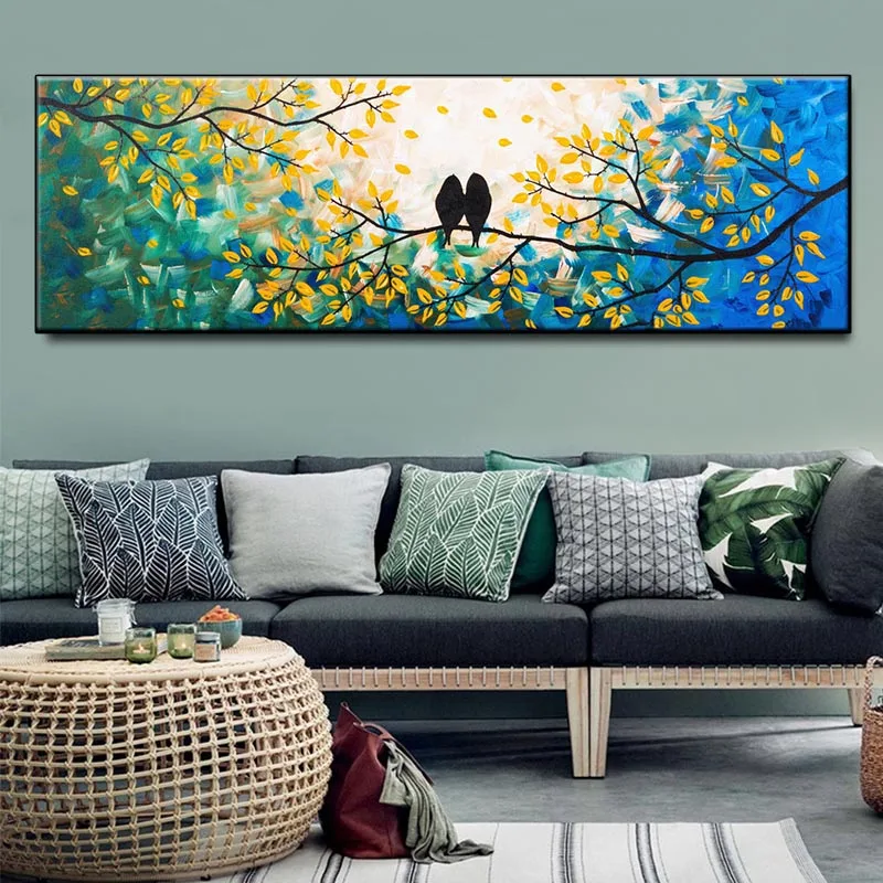 

Животное масляная живопись холст птица дерево Пейзаж плакаты и принты фотография для гостиной домашний Декор без рамки