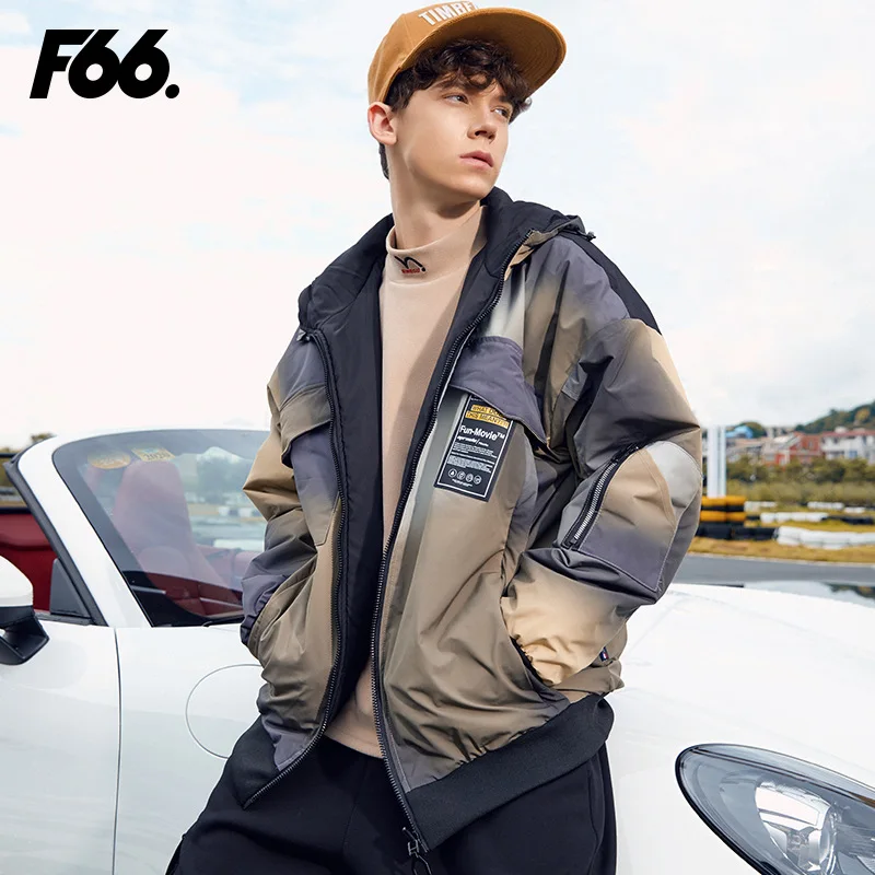 Куртка мужская зимняя с капюшоном свободная повседневная модная теплая