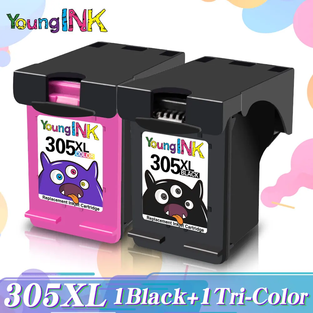 Youngink Substituição Compatível para hp 305 xl hp 305 hp 305xl 305xl Cartucho de Tinta para hp Deskjet 2710 2720 4110 4120 4130 6010 Cartuchos de tinta