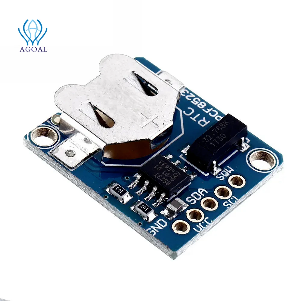 

3.3V 5V I2C PCF8523 RTC Real Time Clock Assembled Breakout Board CR1220 Coil Cell Battery Socket Holder for Arduino Timer Alarm